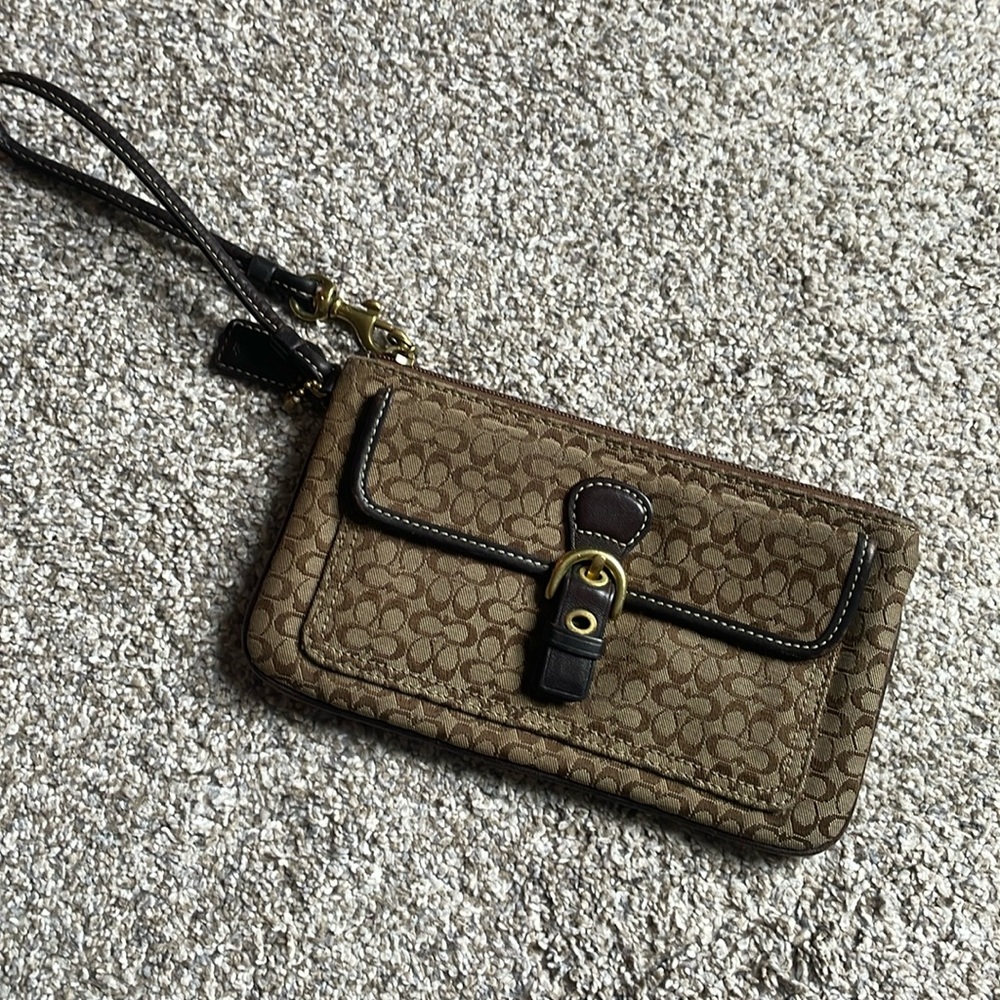 Coach - Brown “C” Wristlet Wallet